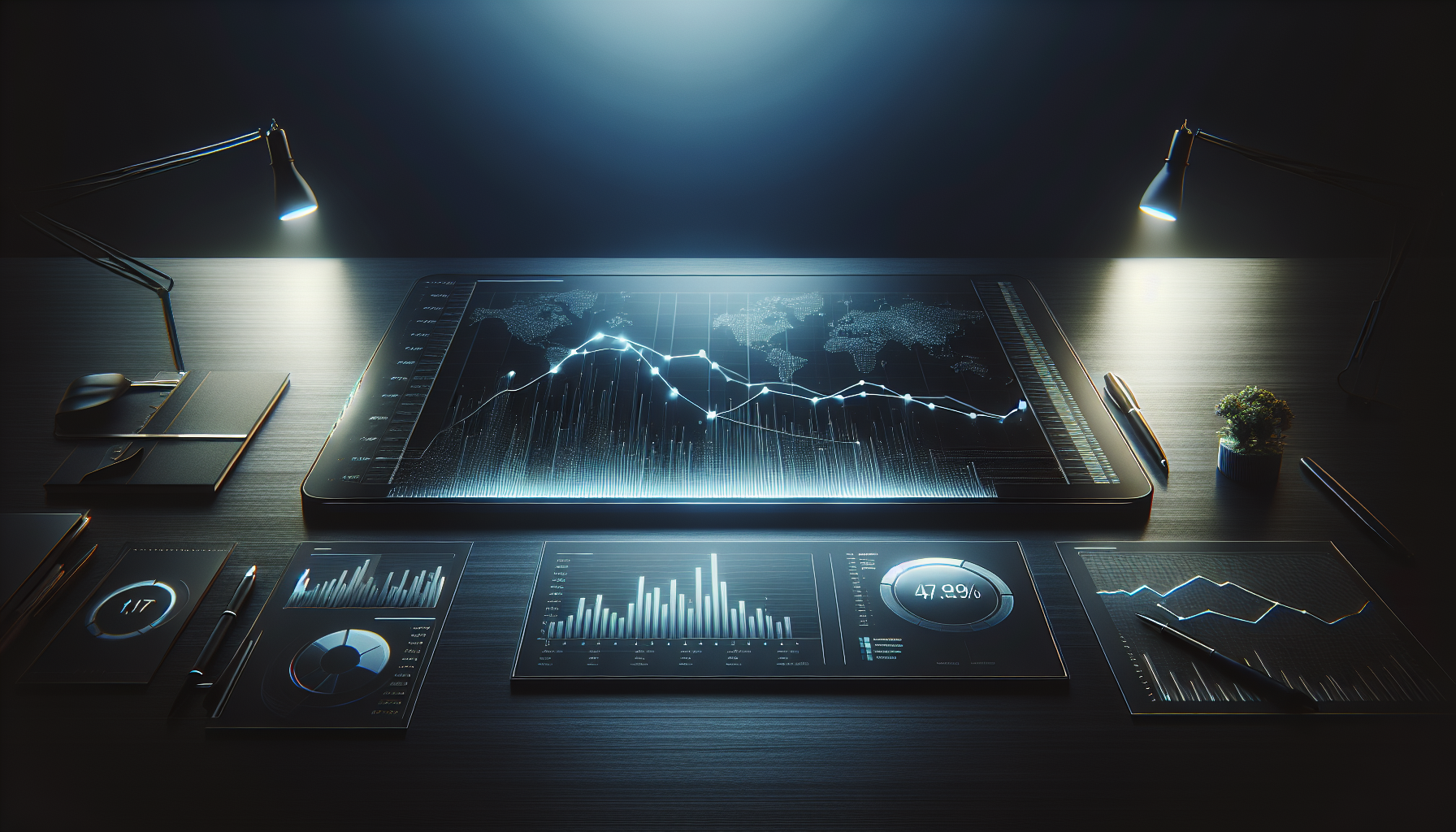 Professional illustration of frustrated first-time fund manager reviewing investor pipeline on digital dashboard